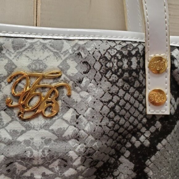 Ted Baker Python Shoulder Tote Bag Gym School Work Everyday Neutral - Picture 2 of 10